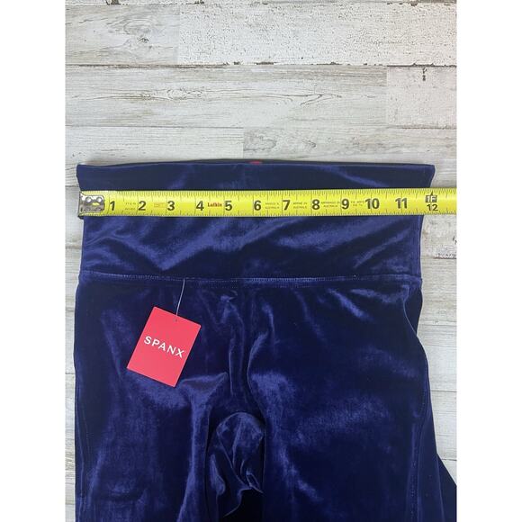 NWT Spanx Velvet Leggings Navy Blue Small High Waist Stretchy Women's - Picture 9 of 11
